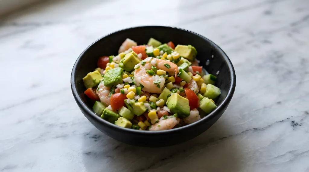 No Cook Baja Style Shrimp Ceviche Salad